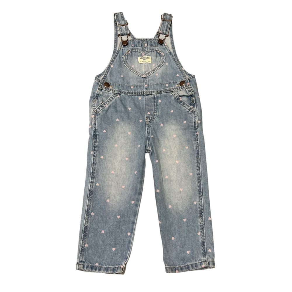 Girls OshKosh Heart Print Overalls